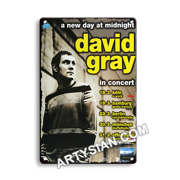 ARTYSIAN David Gray - A New Day At, Tour 2002 - Konzertplakat Metal Sign 30X20cm