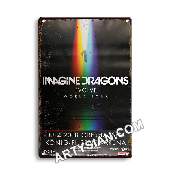 ARTYSIAN Imagine Dragons - Evolve World Tour, Oberhausen 2018 Metal Sign 30X20cm