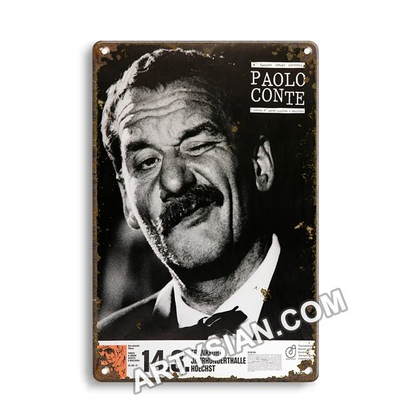 ARTYSIAN Paolo Conte - Parole dÀmore Scritte A Macchina, Frankfurt 1990- Metal Sign 30X20cm