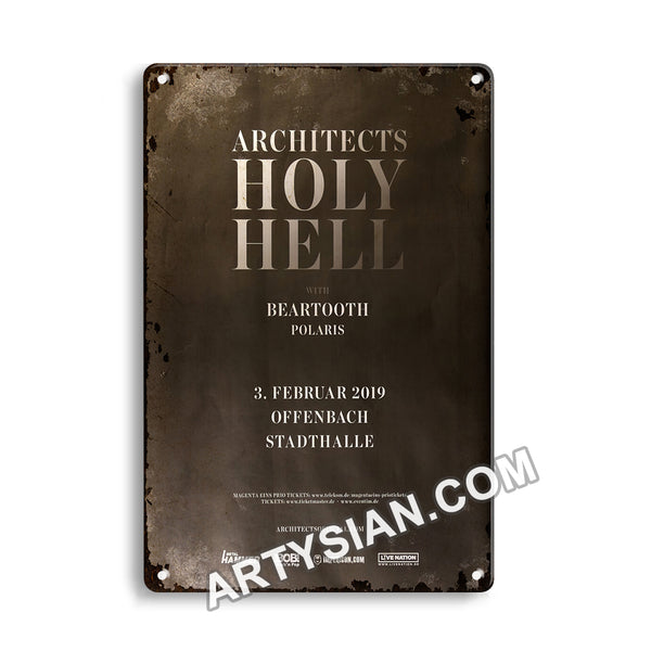 ARTYSIANArchitects - Holly Hell, Offenbach 2019 - Konzertplakat Metal Sign 30X20cm