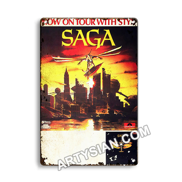 ARTYSIAN Saga - Images at Twilight, 1980 - Konzertplakat-Metal Sign 30X20cm