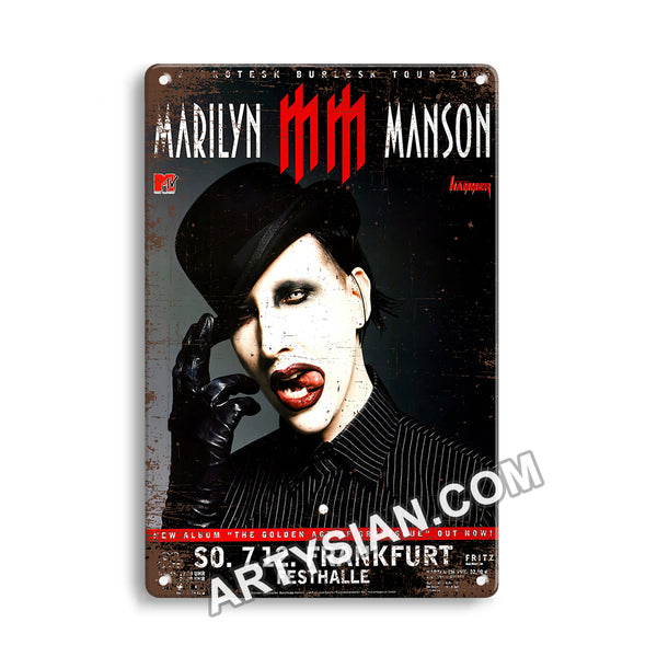 ARTYSIAN Marilyn Manson - Grotesk Burlesk, Frankfurt 2003 - Konzertplakat- Metal Sign 30X20cm