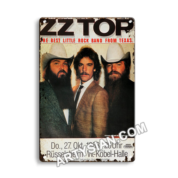 ARTYSIAN ZZ Top - The Best Little Rock Band Frao Texas, Rüsselsheim 1983Metal Sign 30X20cm