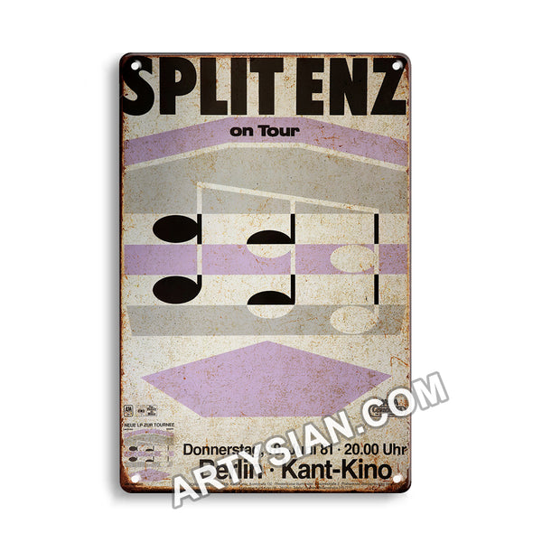 ARTYSIAN Split Enz, Berlin 1981Metal Sign 30X20cm