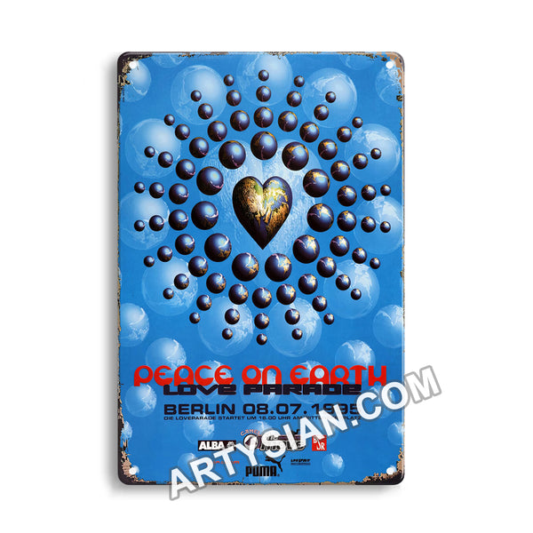 ARTYSIAN Love Parade - Peace On Earth, Berlin 1995 Metal Sign 30X20cm