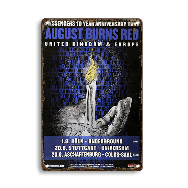 ARTYSIAN August Burns Red - United Kingdom, Tour 2017 - Konzertplakat Metal Sign 30X20cm
