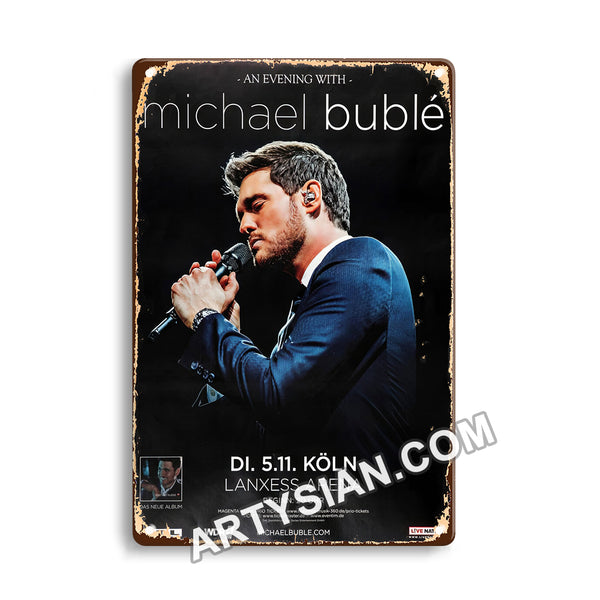 ARTYSIAN Michael Buble - An Evening With, Köln 2018 Metal Sign 30X20cm