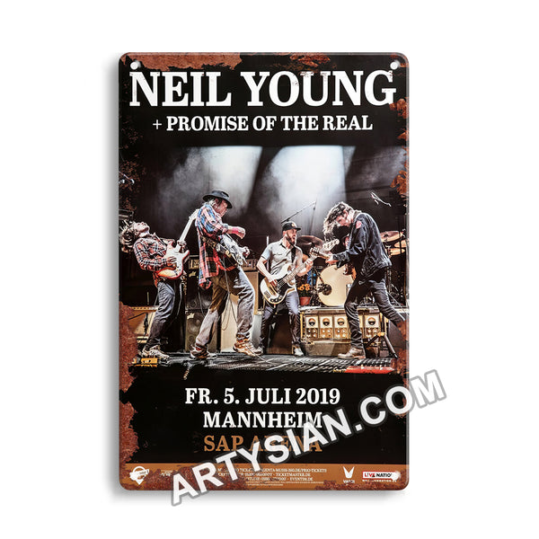 ARTYSIAN Neil Young - Promise To The Real, Mannheim 2019 - Konzertplakat-Metal Sign 30X20cm