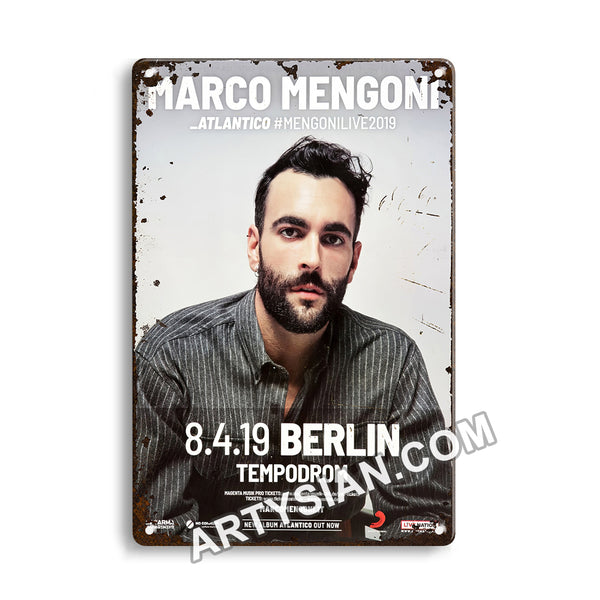 ARTYSIAN Marco Mengoni - Atlantico, Berlin 2019 - Konzertplakat-Metal Sign 30X20cm