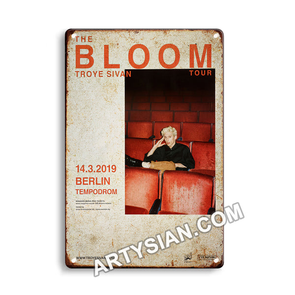 ARTYSIAN Troye Sivan - The Bloom Tour, Berlin 2019 - Konzertplakat-Metal Sign 30X20cm