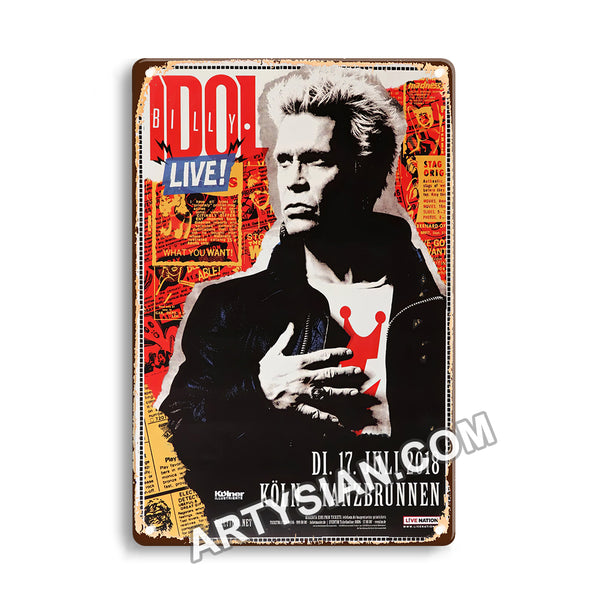 ARTYSIAN Billy Idol - Revitalized, Köln 2018 - KonzertplakatMetal Sign 30X20cm