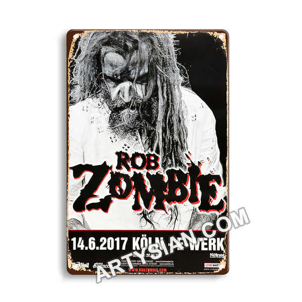 ARTYSIAN Rob Zombie - The Electric Warock, Köln 2017 - Konzertplakat--Metal Sign 30X20cm