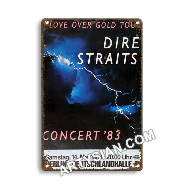 ARTYSIAN Dire Straits - Love Over Gold Tour, Berlin 1983Metal Sign 30X20cm