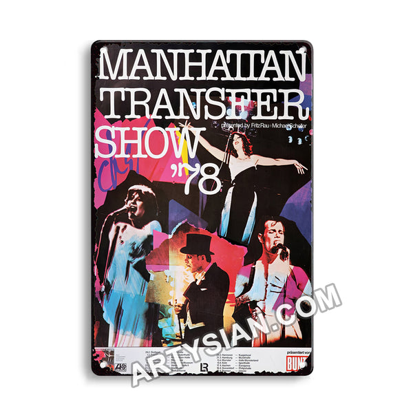 ARTYSIAN Manhatten Transfer , All Cities 1978 Metal Sign 30X20cm