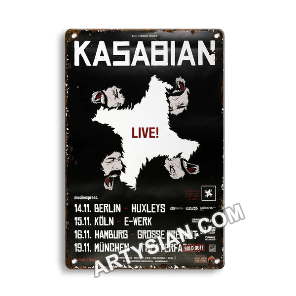 ARTYSIAN Kasabian - Live In The West, All Dates 2011Metal Sign 30X20cm