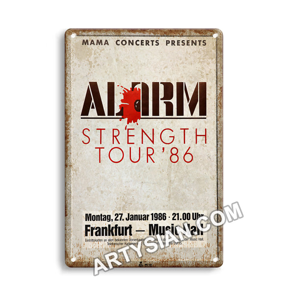 ARTYSIAN Alarm - Strength Tour, Frankfurt 1986 Metal Sign 30X20cm