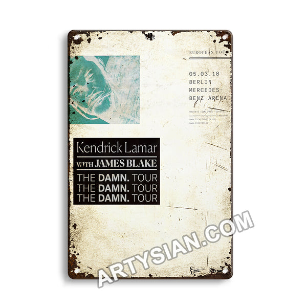 ARTYSIANKendrick Lamar - The Damn Tour, Berlin 2018 - Konzertplakat- Metal Sign 30X20cm