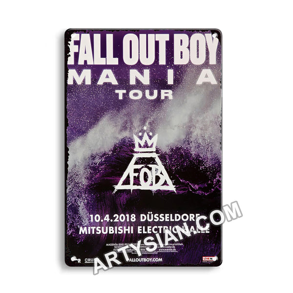 ARTYSIAN Fall Out Boy - Mania Tour, Düsseldorf 2018 - Konzertplakat Metal Sign 30X20cm