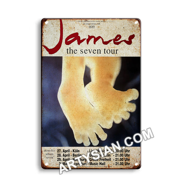 ARTYSIAN James - Seven, Tour 1992 - KonzertplakatMetal Sign 30X20cm