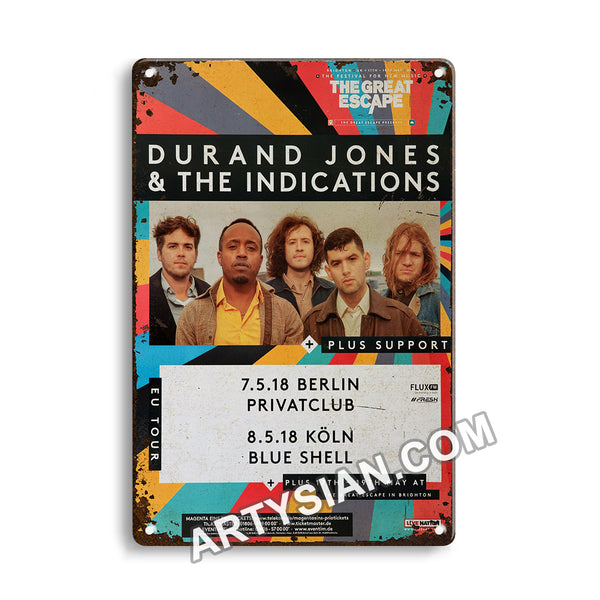 ARTYSIAN Durand Jones - & The Indications, Tour 2018 - KonzertplakatMetal Sign 30X20cm