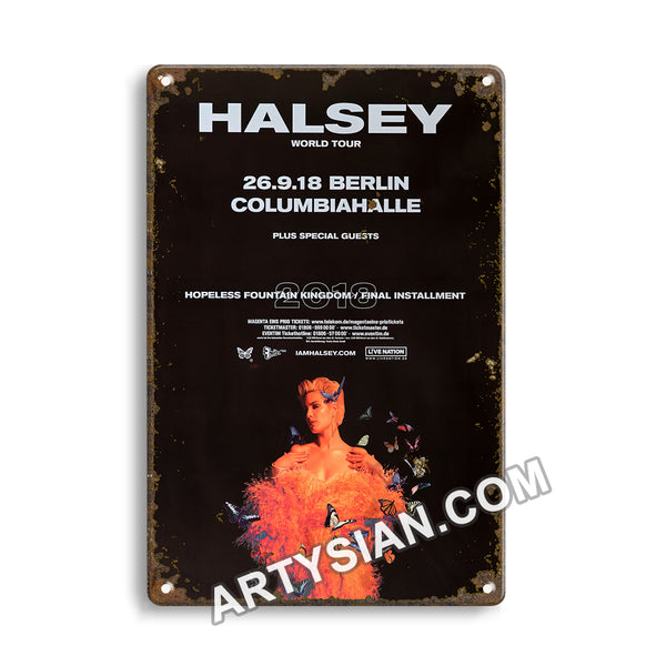 ARTYSIAN Halsey - World Tour, Berlin 2018 - KonzertplakatMetal Sign 30X20cm