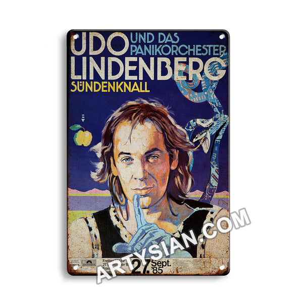 ARTYSIAN Udo Lindenberg - Sündenknall, Frankfurt 1985-Metal Sign 30X20cm