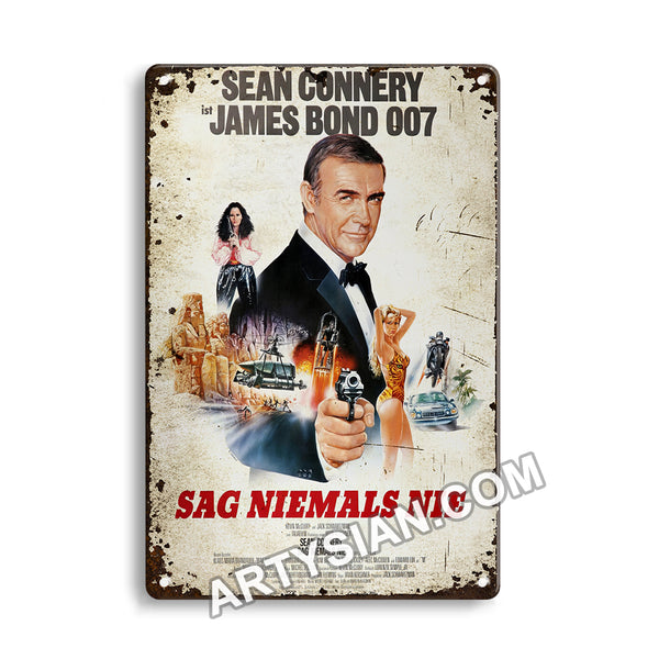 ARTYSIAN James Bond 007 ist Sean Connery, No Town 1984 Metal Sign 30X20cm