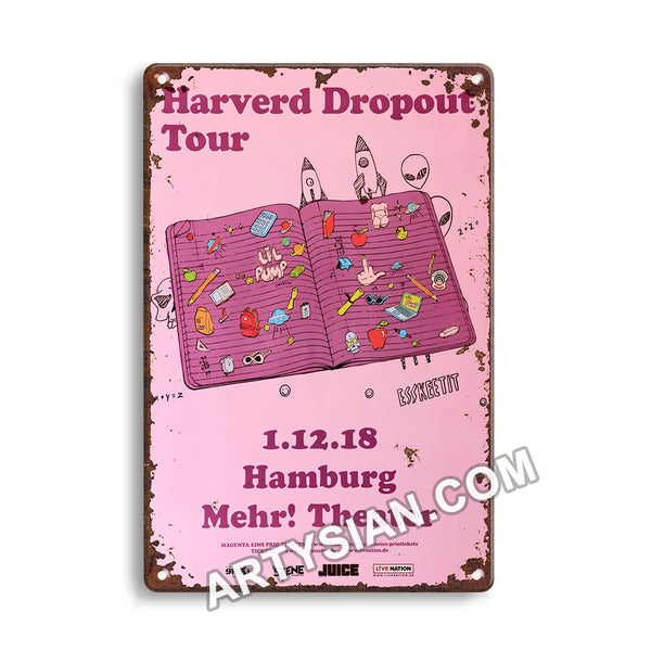 ARTYSIAN Lil Pump - Harverd Dropout , Hamburg 2018 - Konzertplakat- Metal Sign 30X20cm