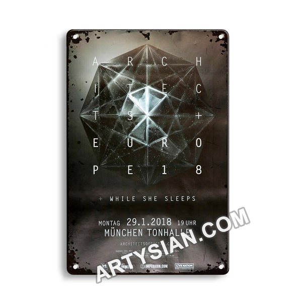ARTYSIAN Architects - While She Sleeps, München 2018 Metal Sign 30X20cm