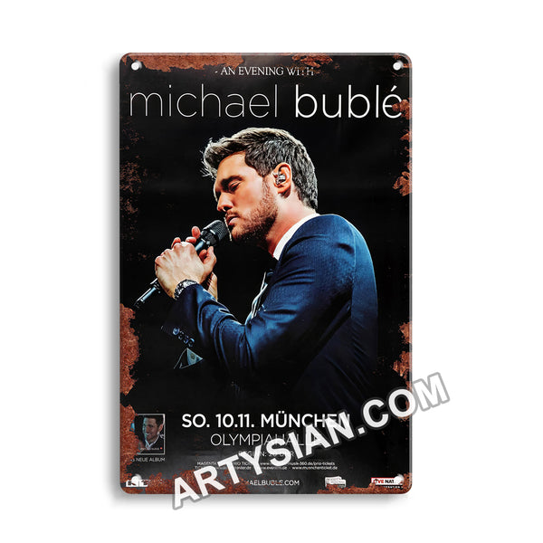 ARTYSIAN Michael Buble - An Evening With, München 2018 Metal Sign 30X20cm