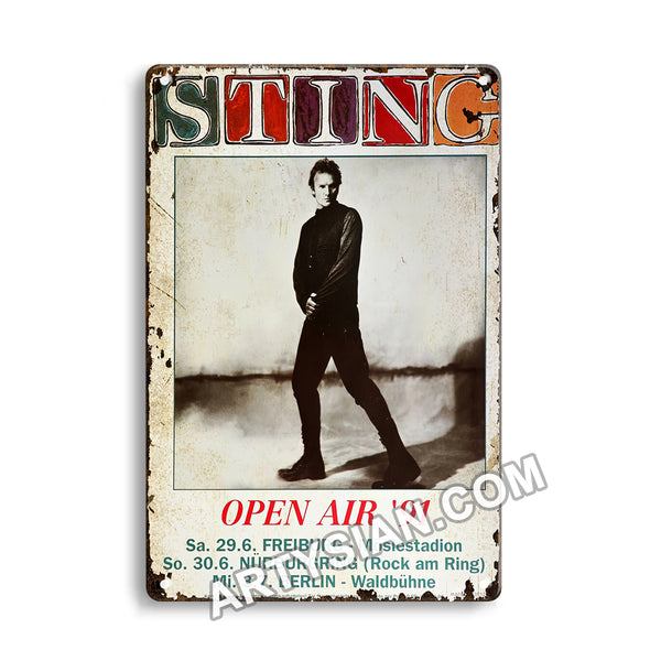 ARTYSIAN Sting, Alle Termine 1991-Metal Sign 30X20cm