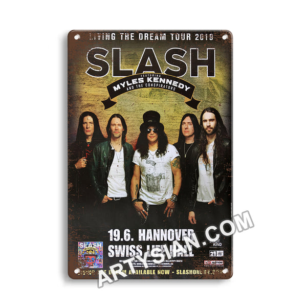 ARTYSIAN Slash - Living The Dream, Hannover 2019 - Konzertplakat-Metal Sign 30X20cm