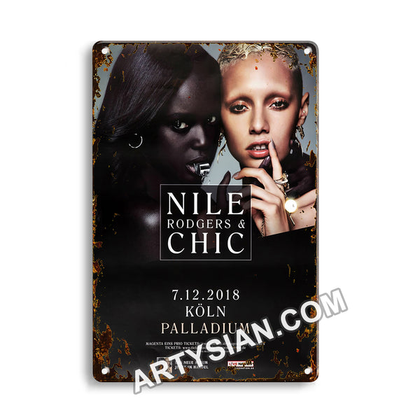 ARTYSIAN Nile Rodgers & Chic - It´s About Time, Köln 2018-Metal Sign 30X20cm