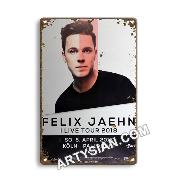 ARTYSIAN Felix Jaehn - I Live Tour, Köln 2018Metal Sign 30X20cm