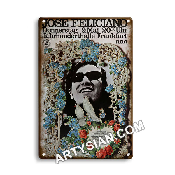 ARTYSIAN Jose Feliciano - Alive Alive, Frankfurt 1969Metal Sign 30X20cm