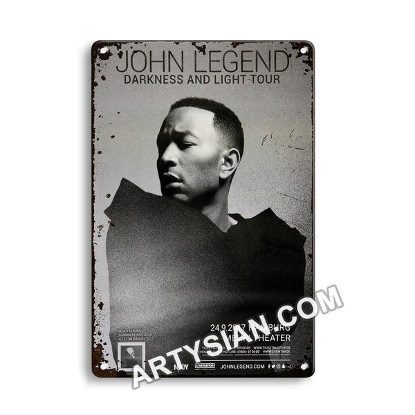 ARTYSIAN John Legend - Darkness And The Light Tour, Hamburg 2017 Metal Sign 30X20cm