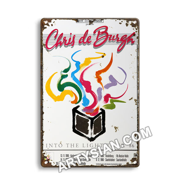 ARTYSIAN Chris De Burgh - Into The Light, All Dates 1986 Metal Sign 30X20cm