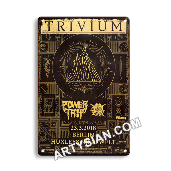 ARTYSIAN Trivium - The Sin And The Sentence, Berlin 2018 - Konzertplakat-Metal Sign 30X20cm