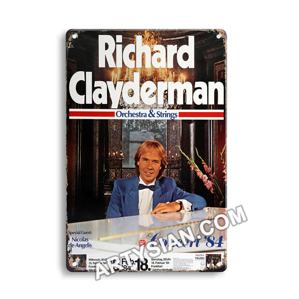ARTYSIANRichard Clayderman - The Music Of Love, Frankfurt 1984-Metal Sign 30X20cm