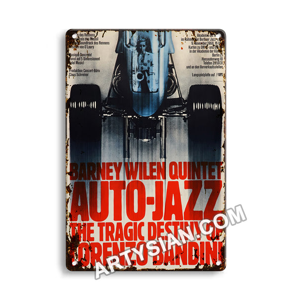 ARTYSIAN Barney Wilen Quintet - Auto Jazz - Akademie der Künste - Berlin 21, Berlin 1968 Metal Sign 30X20cm