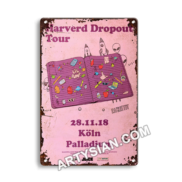ARTYSIAN Lil Pump - Harverd Dropout Tour, Köln 2018 - Konzertplakat-Metal Sign 30X20cm