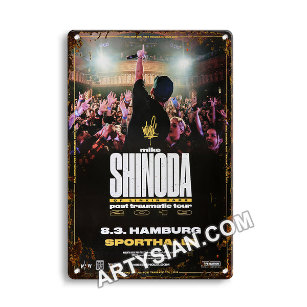 ARTYSIAN Mike Shinoda of Linkin Park - Post Traumatic , Hamburg 2019 - Konzertplakat-Metal Sign 30X20cm