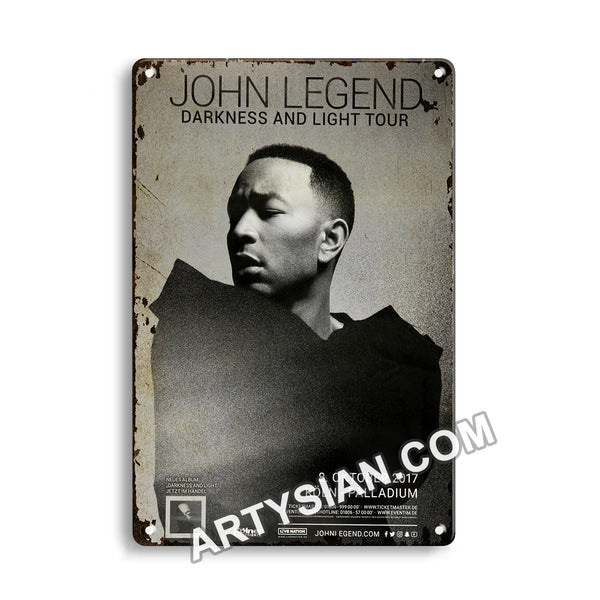 ARTYSIAN John Legend - Darkness And The Light Tour, Köln 2017Metal Sign 30X20cm