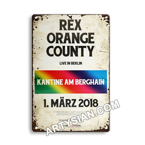 ARTYSIAN Rex Orange County - Kantine Am Berghain, Berlin 2018-Metal Sign 30X20cm