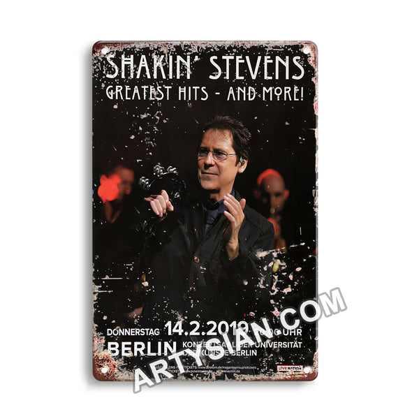 ARTYSIAN Shakin` Stevens - Greatest Hits, Berlin 2019 - Konzertplakat-Metal Sign 30X20cm