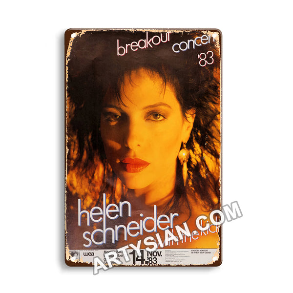 ARTYSIAN Helen Schneider Wiht The Kick - Breakout Concert, Offenbach 1983 Metal Sign 30X20cm