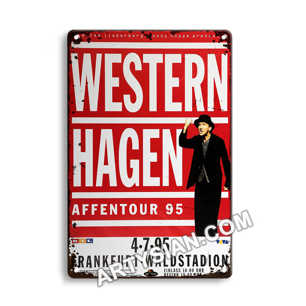 ARTYSIAN Marius Müller Westernhagen - Affentour, Frankfurt 1995- Metal Sign 30X20cm