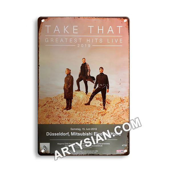 ARTYSIAN Take That - Greatest Hits Live, Düsseldorf 2019Metal Sign 30X20cm