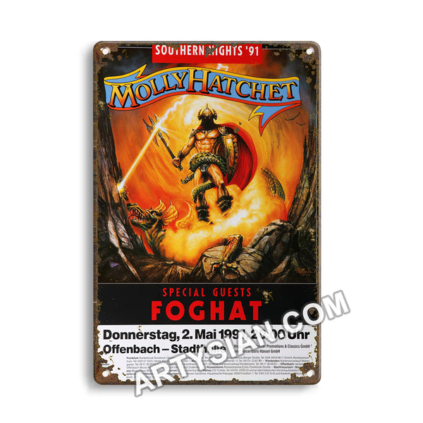 ARTYSIAN Molly Hatchet, Offenbach 1991- Metal Sign 30X20cm