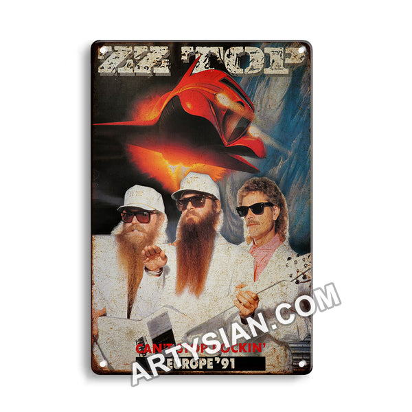 ARTYSIAN ZZ Top, 1991-Metal Sign 30X20cm